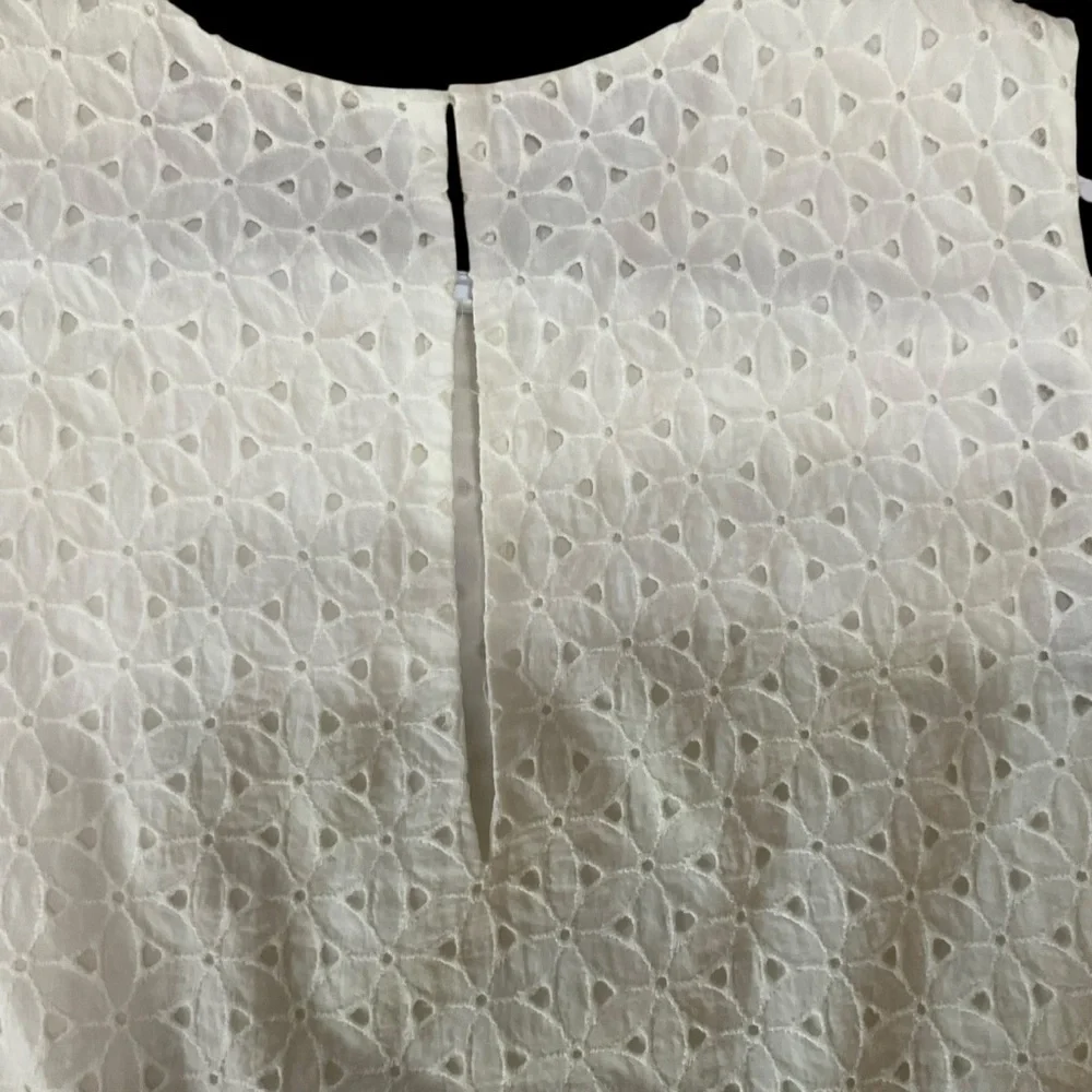 Madewell Eyelet Cotton Sleeveless Top White Size Small - Picture 3 of 7